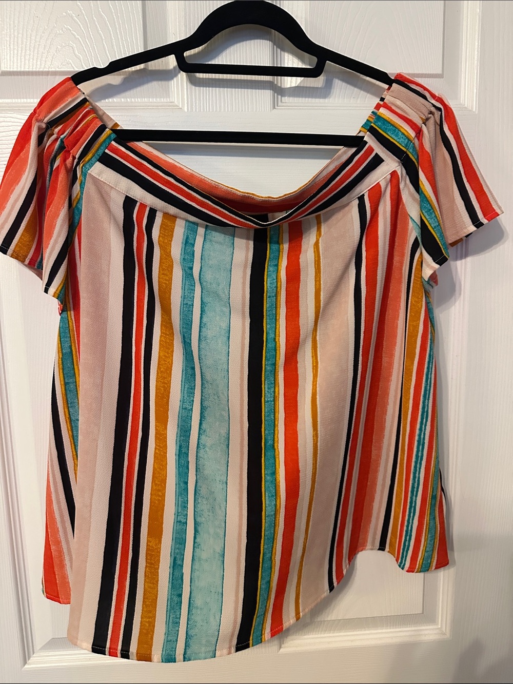 Mossimo Supply Co. Multicolor Striped Off-Shoulder Blouse